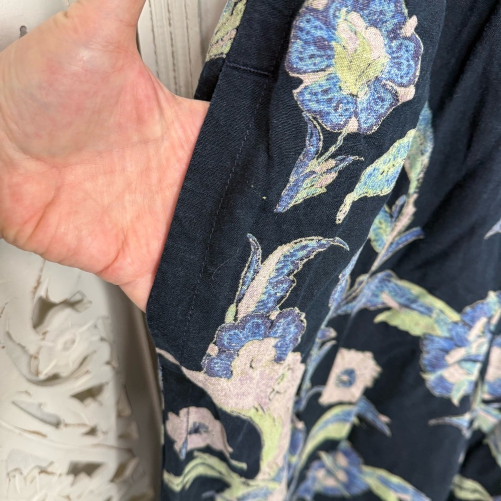 Anthropologie Pilcro Blue Floral Wide Leg Jumper NWT - Picture 6 of 12